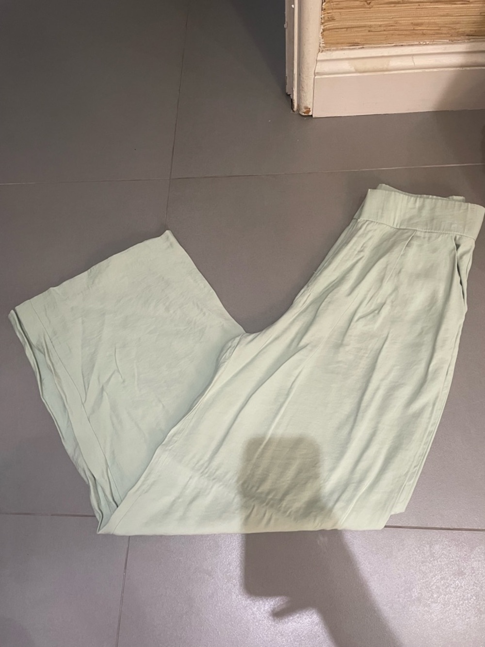 Zara Light Mint High-Waist Wide Leg Pants